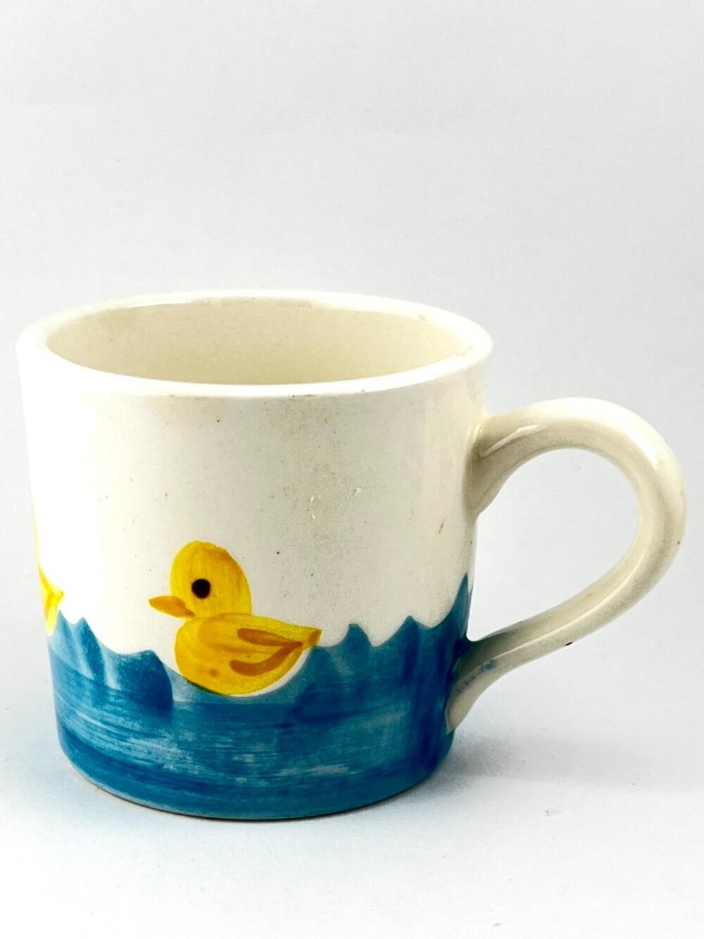 Vintage STANGL POTTERY 3 Inch Childs Duck Cup Mug Hand Painted Little Quackers